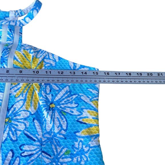 Lilly Pulitzer Shift Mini Dress Women’s 4 Blue Yellow Daisy Dance Sleeveless New - Picture 7 of 8